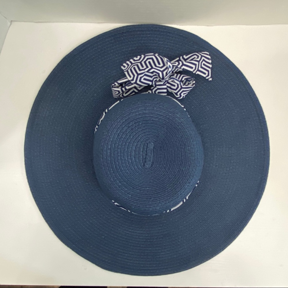 Mud Pie Wide Brim Floppy Hat Navy